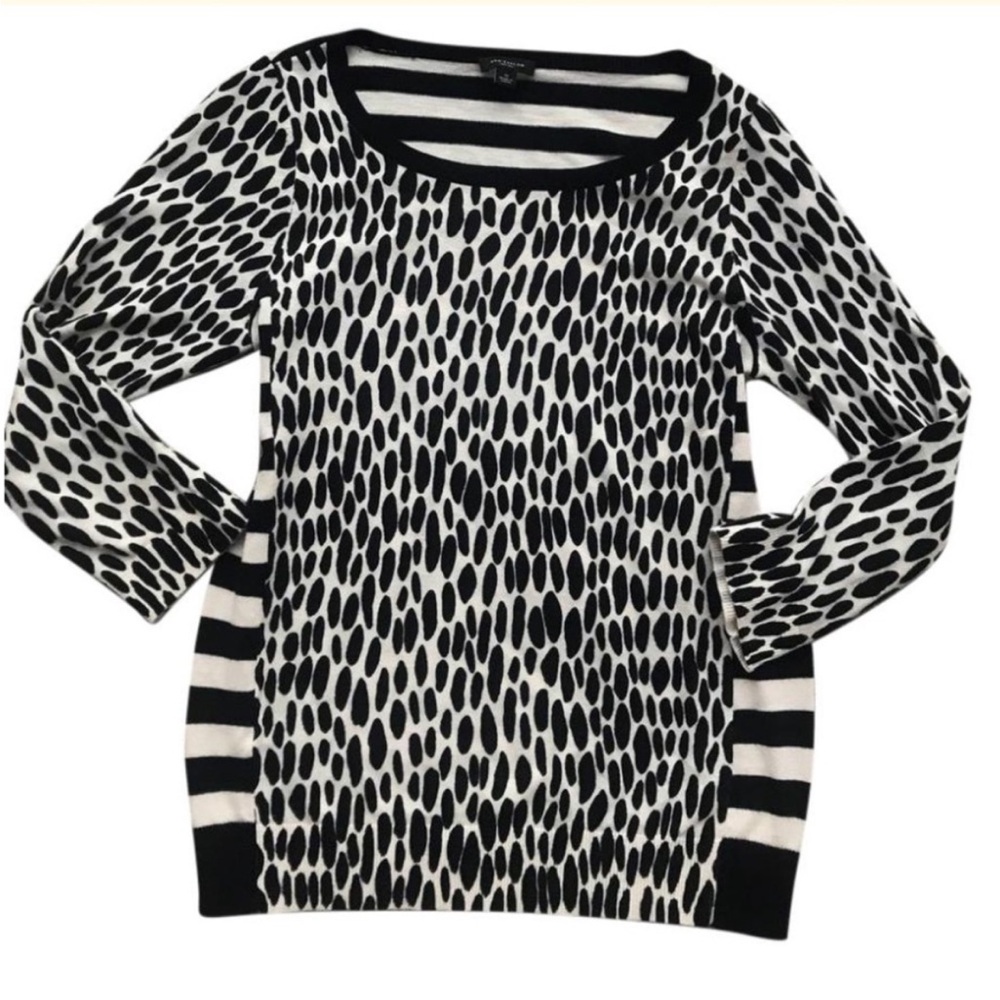 Ann Taylor Leopard & Striped Sweater